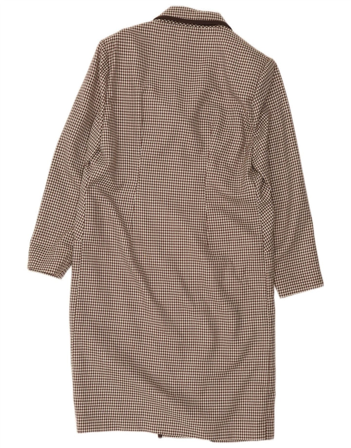 Alta Moda Womens Double Breasted Coat UK 8 Small Brown Houndstooth