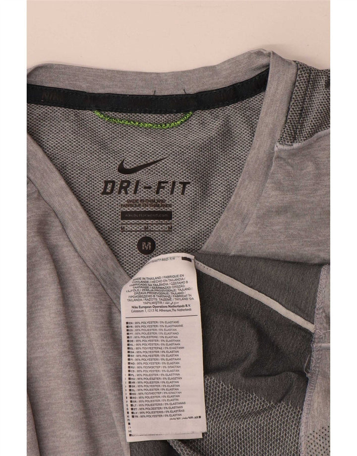Nike Mens Dri Fit T-Shirt Top Medium Grey Polyester