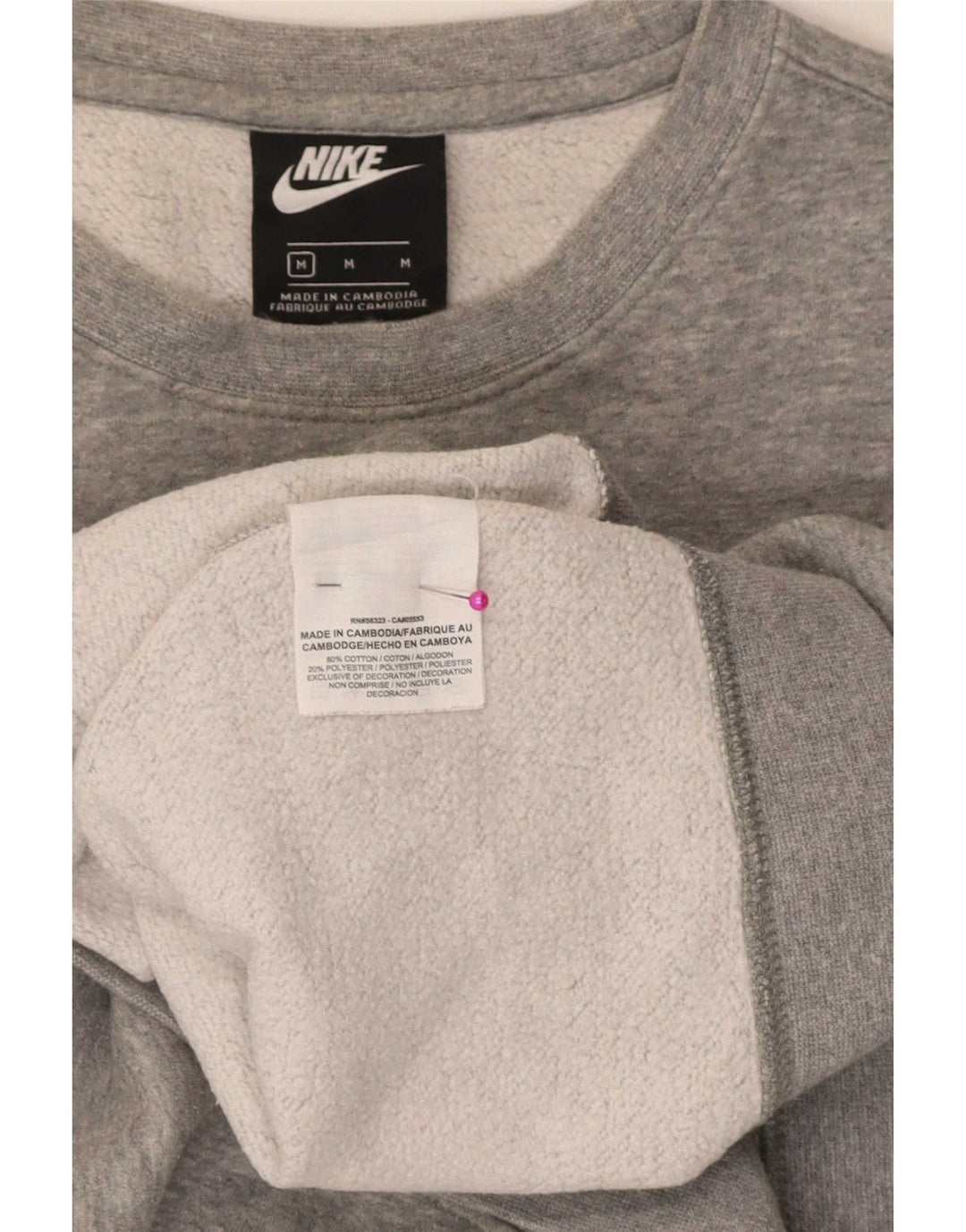 Nike Mens Graphic Regular Fit Sweatshirt Jumper Medium Grey Cotton