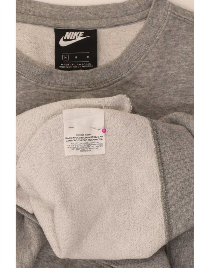 Nike Mens Graphic Regular Fit Sweatshirt Jumper Medium Grey Cotton