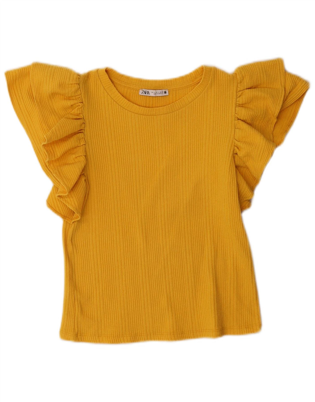 Zara Womens Blouse Top UK 10 Small Yellow