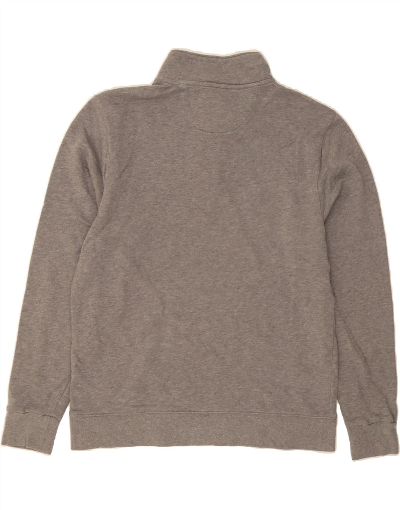 BROOKS BROTHERS Mens Zip Neck Sweatshirt Jumper Medium Grey Cotton Vintage Brooks Brothers and Second-Hand Brooks Brothers from Messina Hembry 