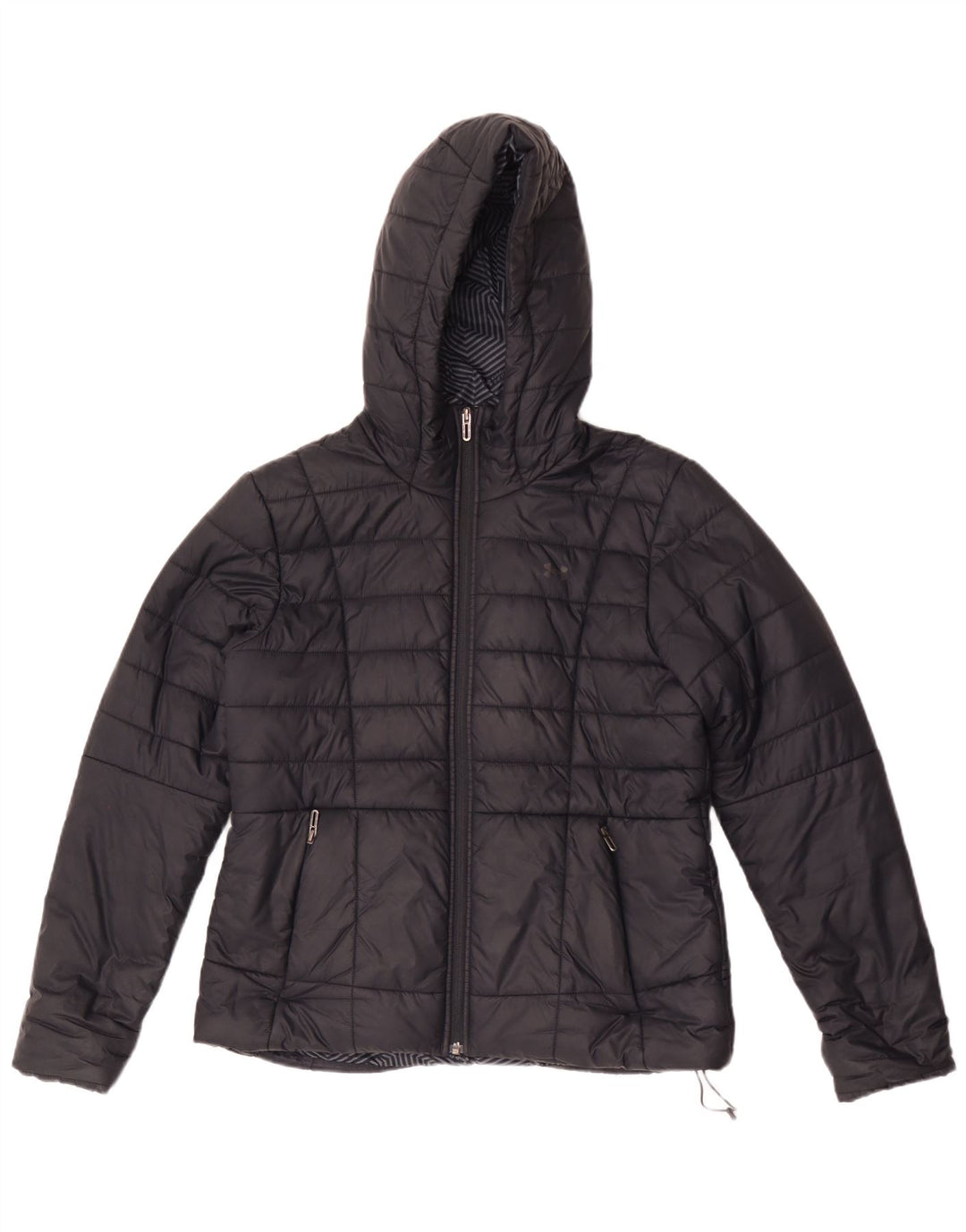Under Armour Womens Cold Gear Hooded Padded Jacket UK 14 Medium Black