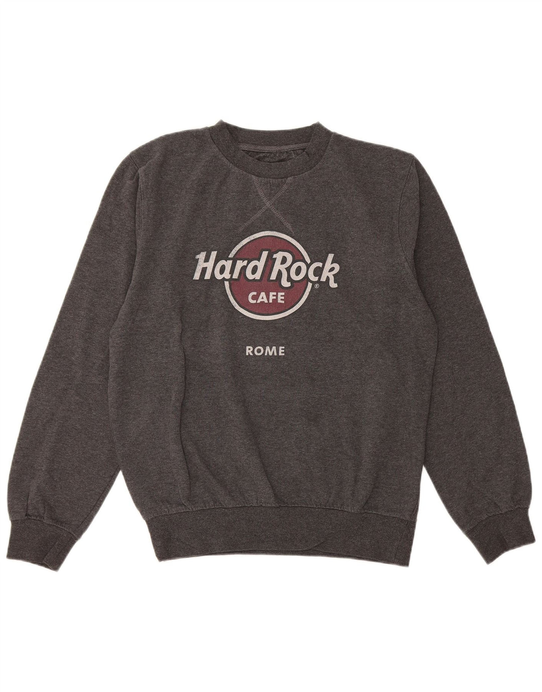 Hard Rock Cafe Womens Rome Graphic Sweatshirt Jumper UK 14 Medium Grey