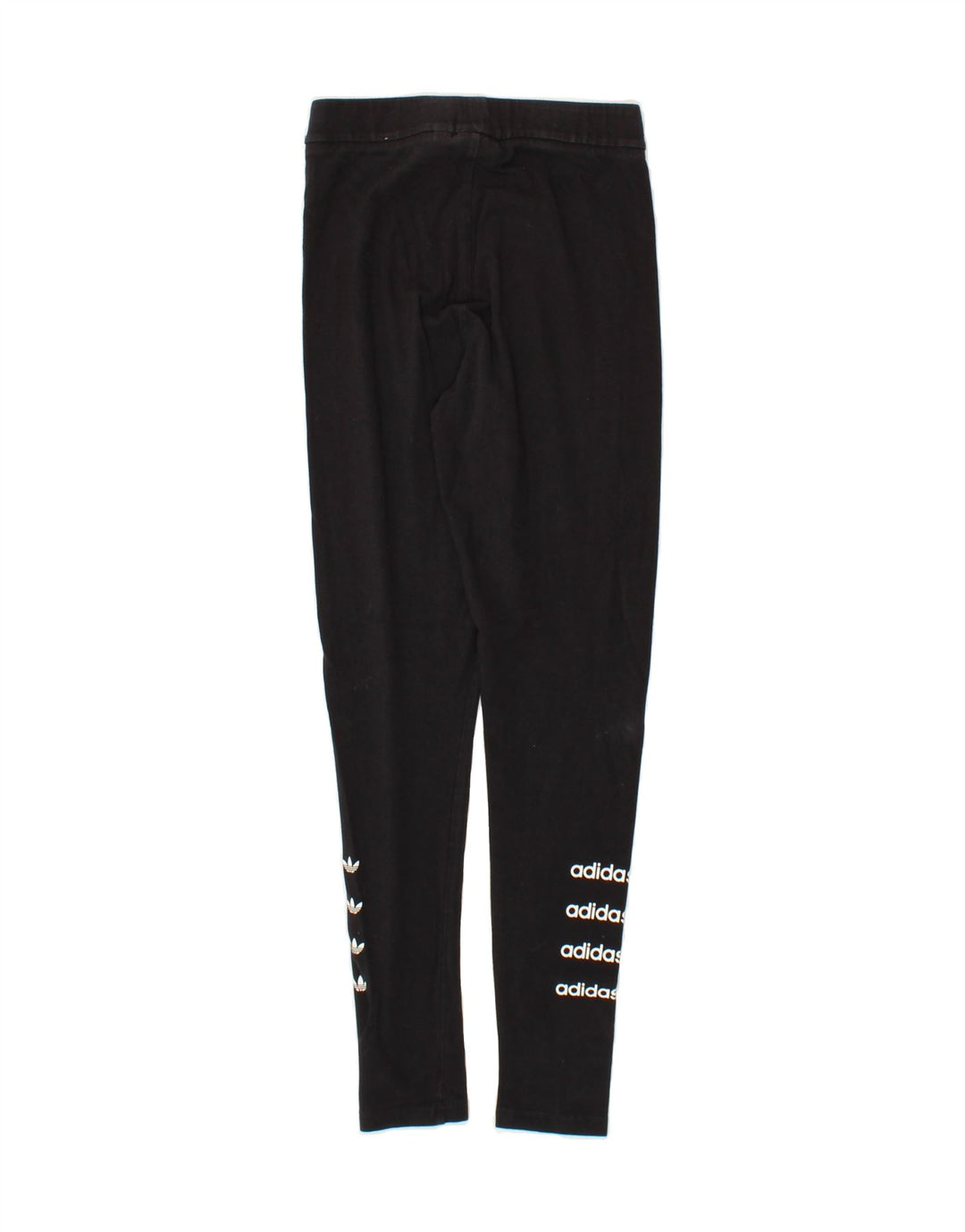 ADIDAS Womens Graphic Leggings UK 14 Large Black Cotton Vintage Adidas and Second-Hand Adidas from Messina Hembry 