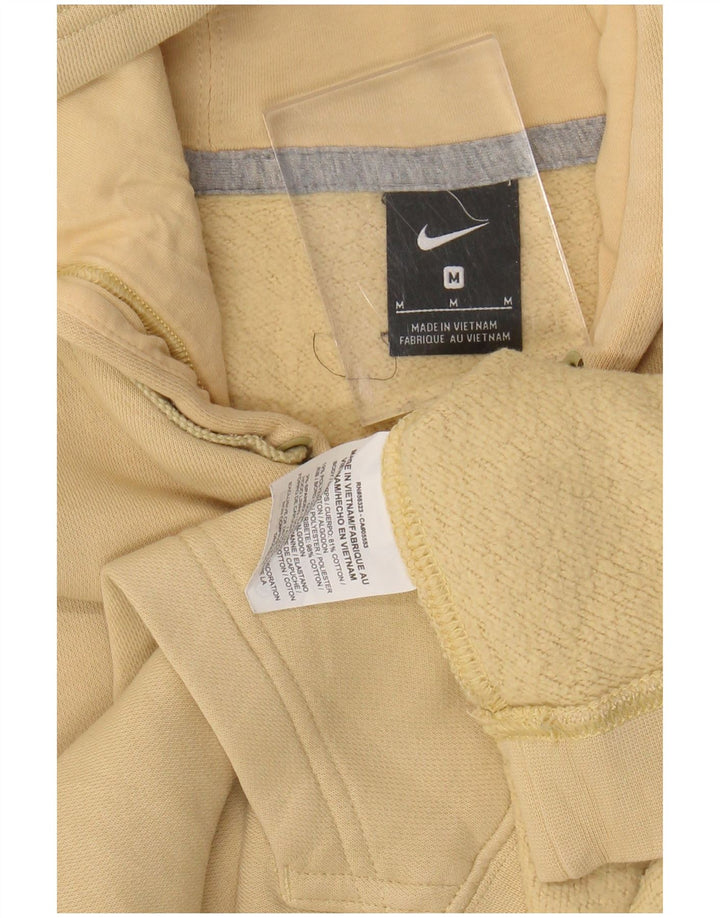 NIKE Mens Graphic Hoodie Jumper Medium Yellow Cotton
