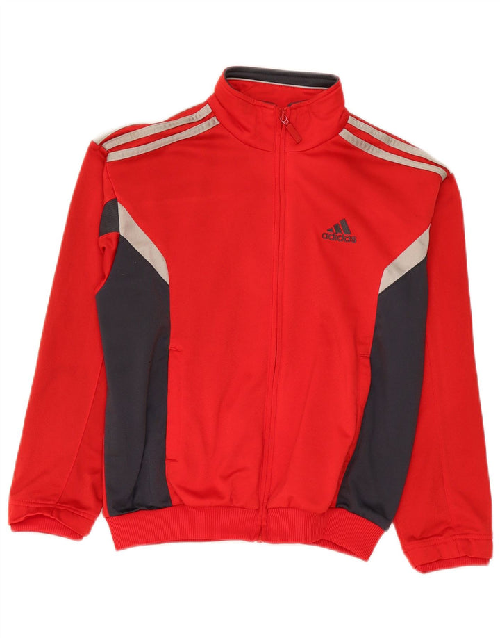 Adidas Boys Graphic Tracksuit Top Jacket 11-12 Years Red Colourblock