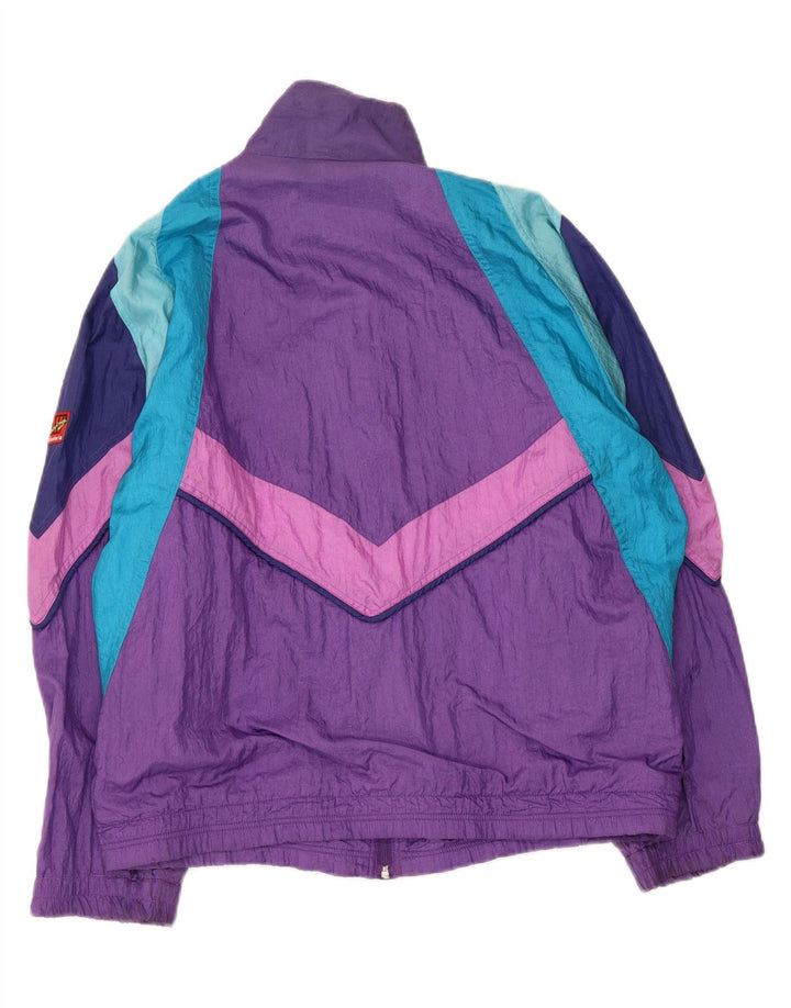 Diadora Mens Tracksuit Top Jacket Medium Purple Colourblock Polyamide