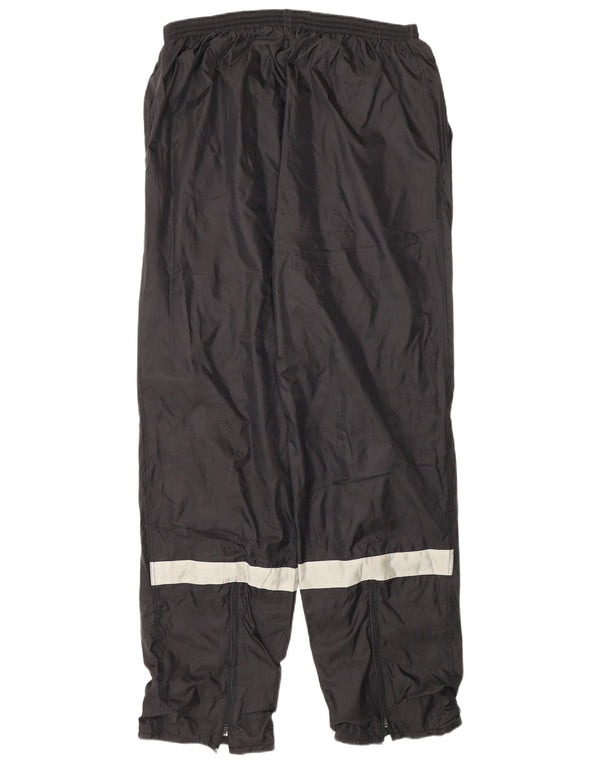 Vintage Mens Graphic Tracksuit Trousers XL Black Colourblock Nylon