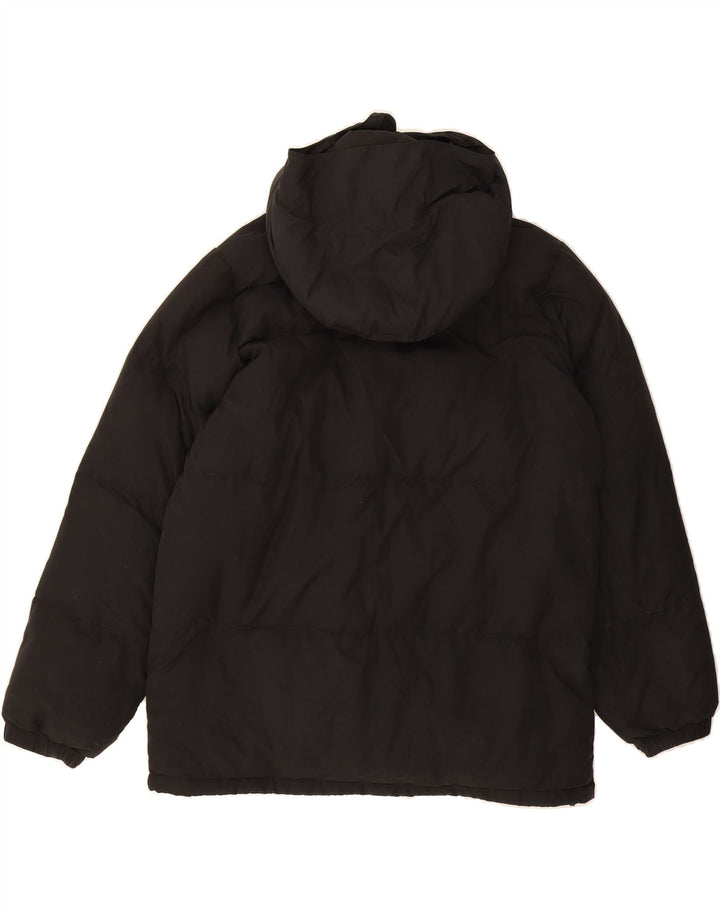KAPPA Mens Hooded Padded Jacket UK 38 Medium Black Polyester Vintage Kappa and Second-Hand Kappa from Messina Hembry 