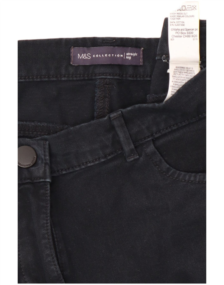 Marks & Spencer Womens Straight Jeans UK 12 Medium W32 L29 Navy Blue Cotton