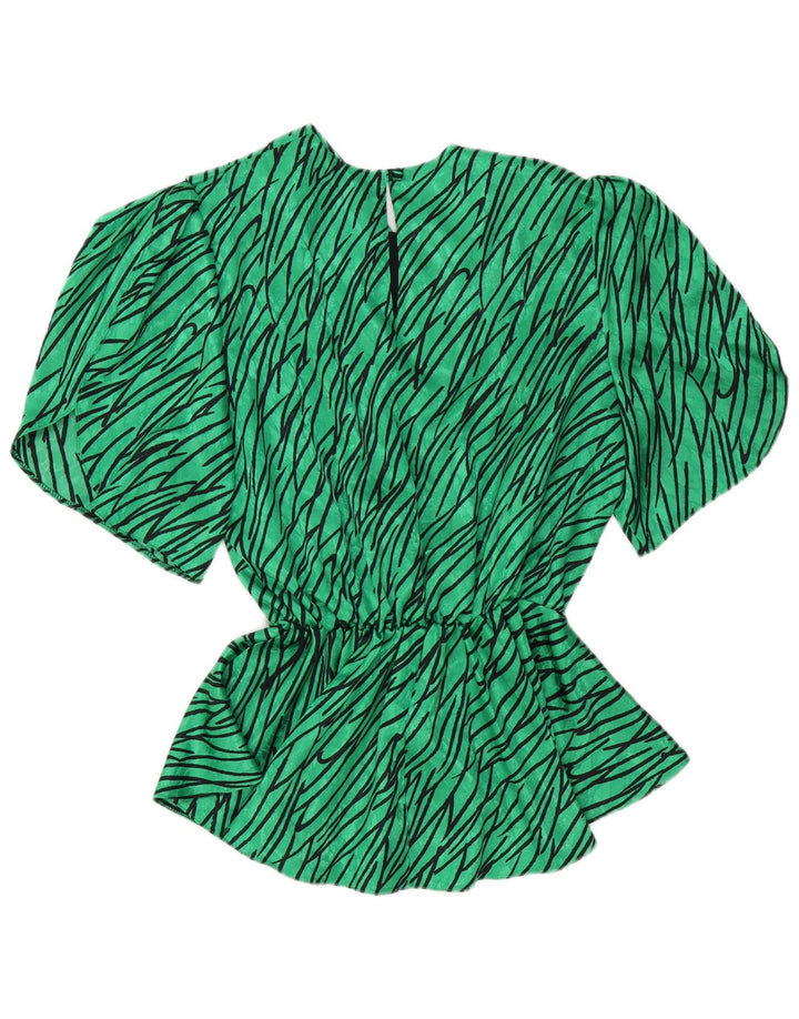 C&A Womens Blouse Top EU 46 XL Green Striped