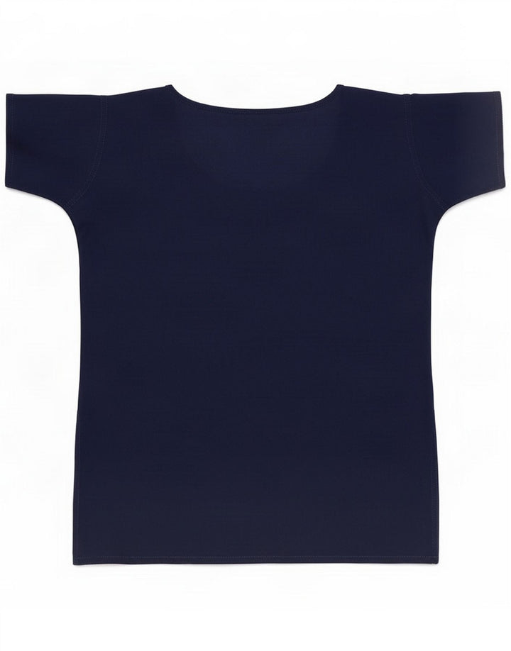 Vintage Womens Abstract Pattern Blouse Top UK 12 Medium Navy Blue