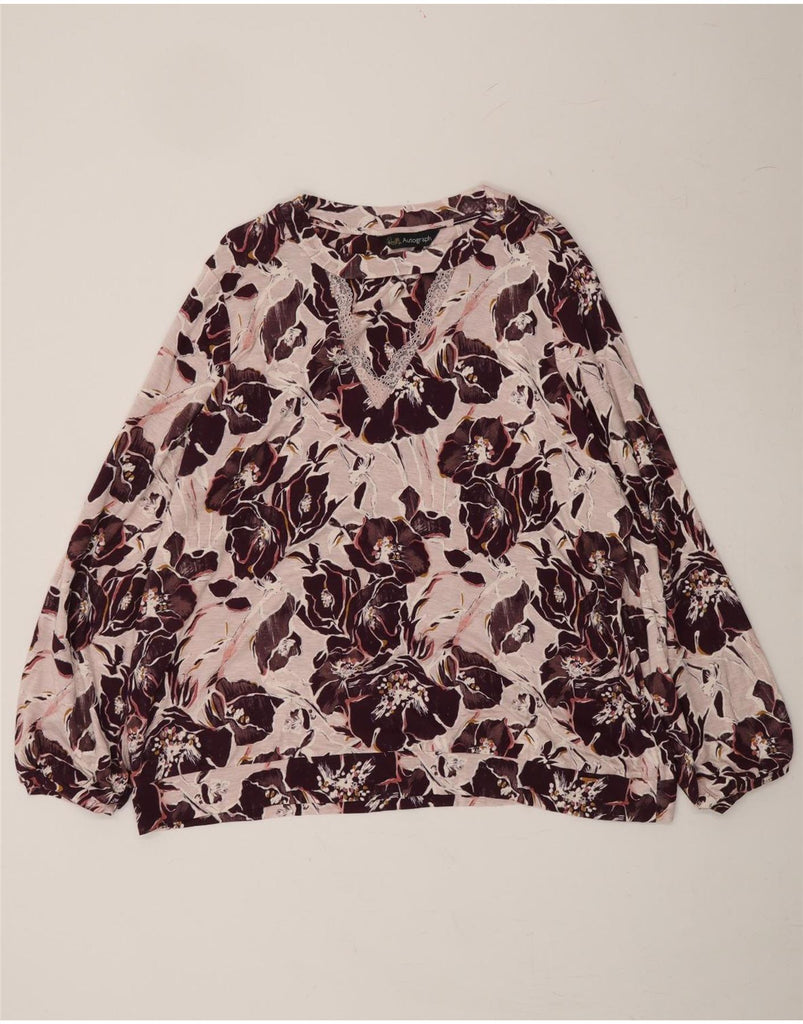 MARKS & SPENCER Womens Autograph Blouse Top UK 20 2XL Pink Floral Vintage Marks & Spencer and Second-Hand Marks & Spencer from Messina Hembry 