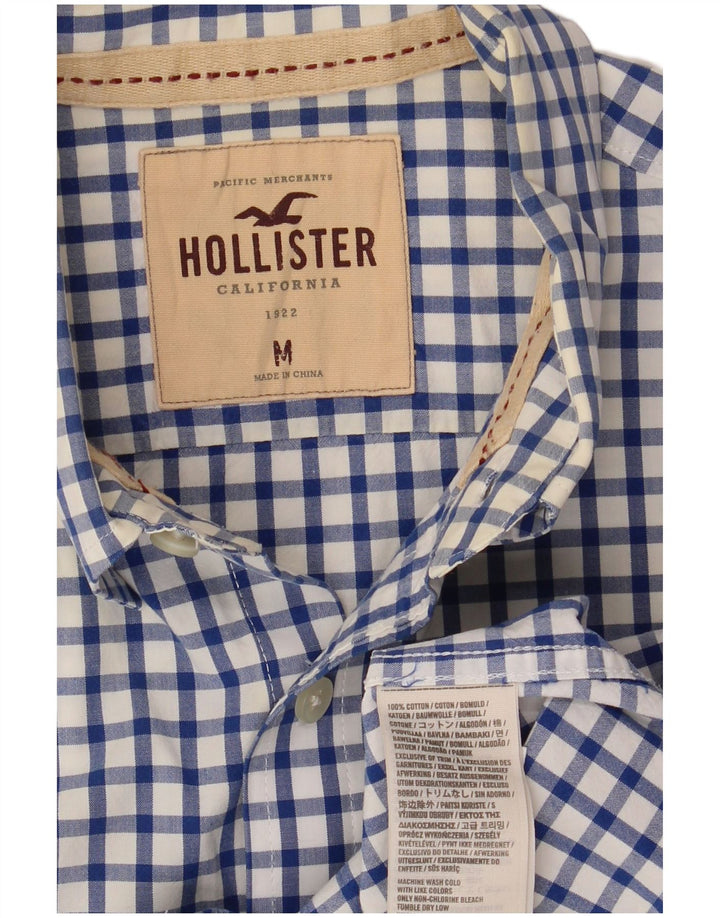HOLLISTER Mens Shirt Medium Blue Gingham Cotton