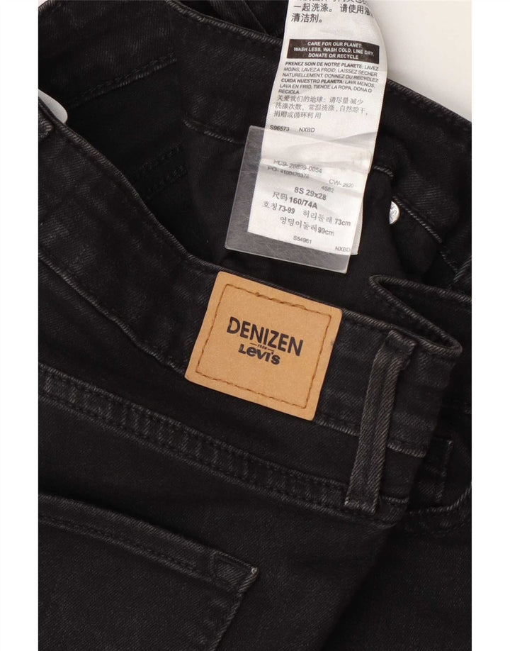 Levi's Womens Denizen Mid Rise Slim Jeans W29 L28 Black Cotton