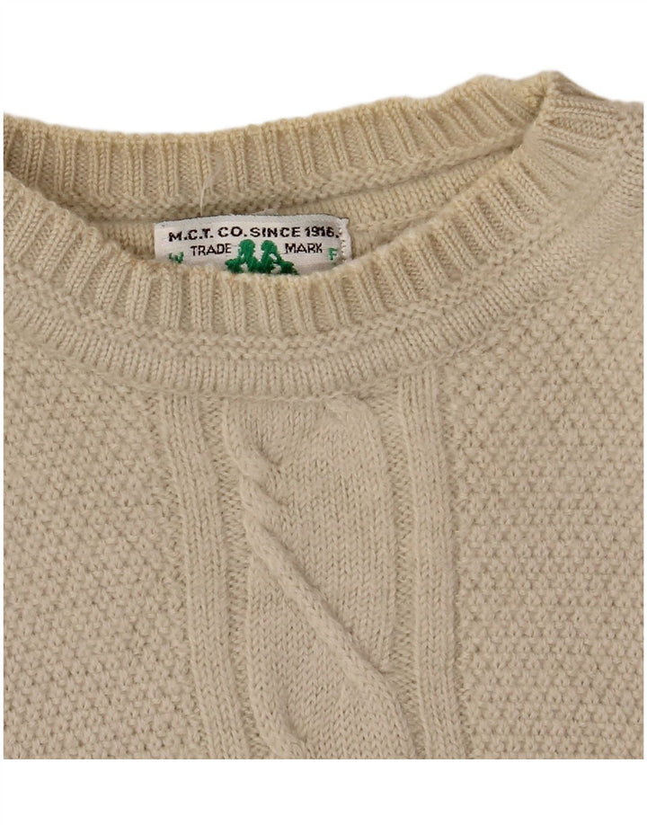 KAPPA Mens Graphic Crew Neck Jumper Sweater Large Beige