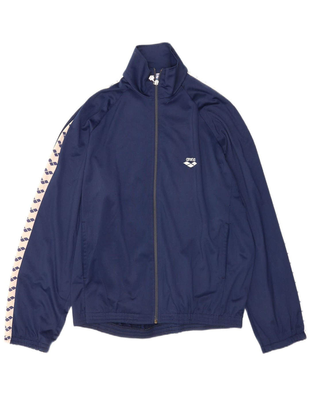 Arena Mens Graphic Tracksuit Top Jacket XL Navy Blue Colourblock