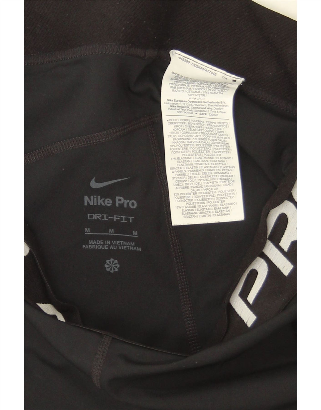 Nike Womens Dri Fit Graphic Leggings UK 12 Medium Black Polyester
