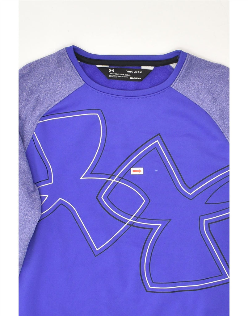 UNDER ARMOUR Girls Graphic Sweatshirt Jumper 11-12 Years Medium Blue | Vintage Under Armour | Thrift | Second-Hand Under Armour | Used Clothing | Messina Hembry 