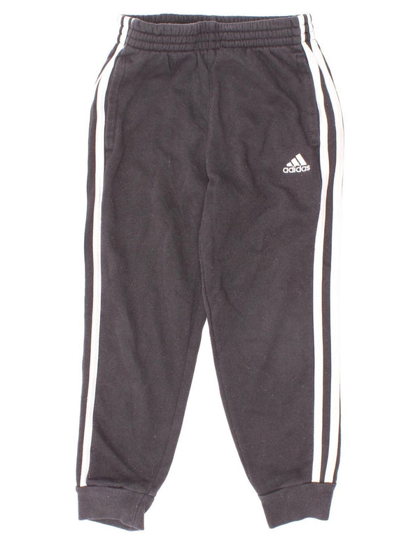 Adidas Boys Tracksuit Trousers Joggers 5-6 Years Black Cotton