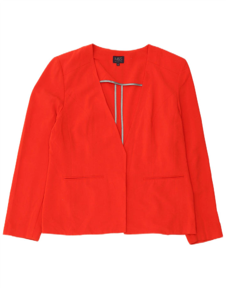Marks & Spencer Womens Blazer Jacket UK 16 Large Red Polyester
