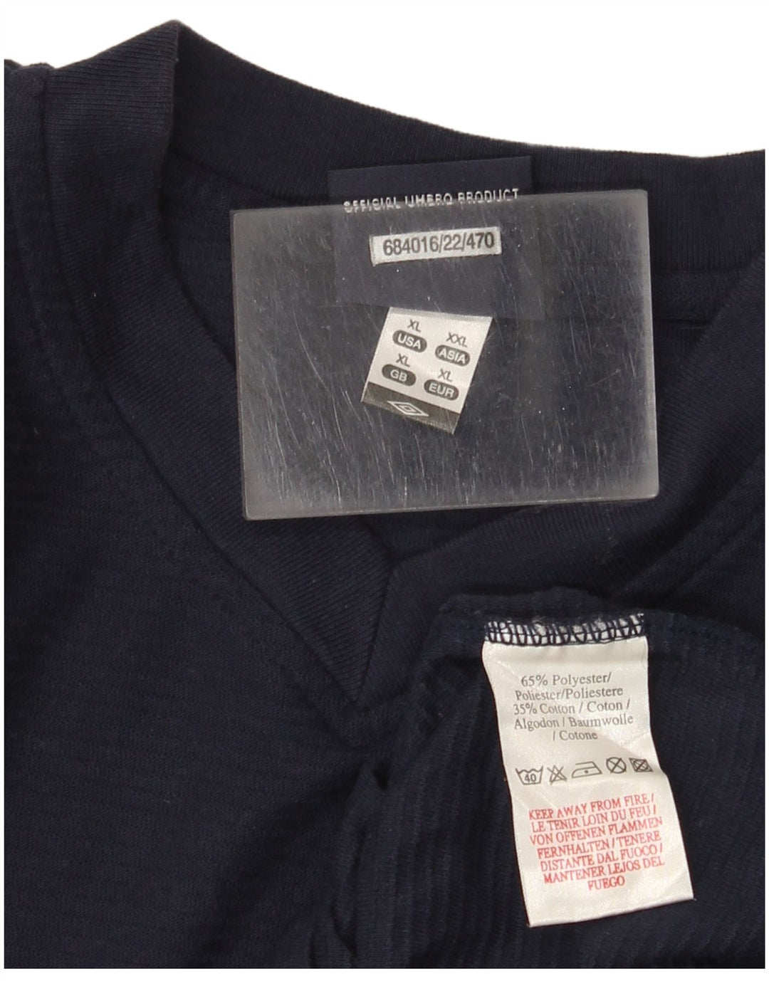 Umbro Mens T-Shirt Top XL Navy Blue Polyester