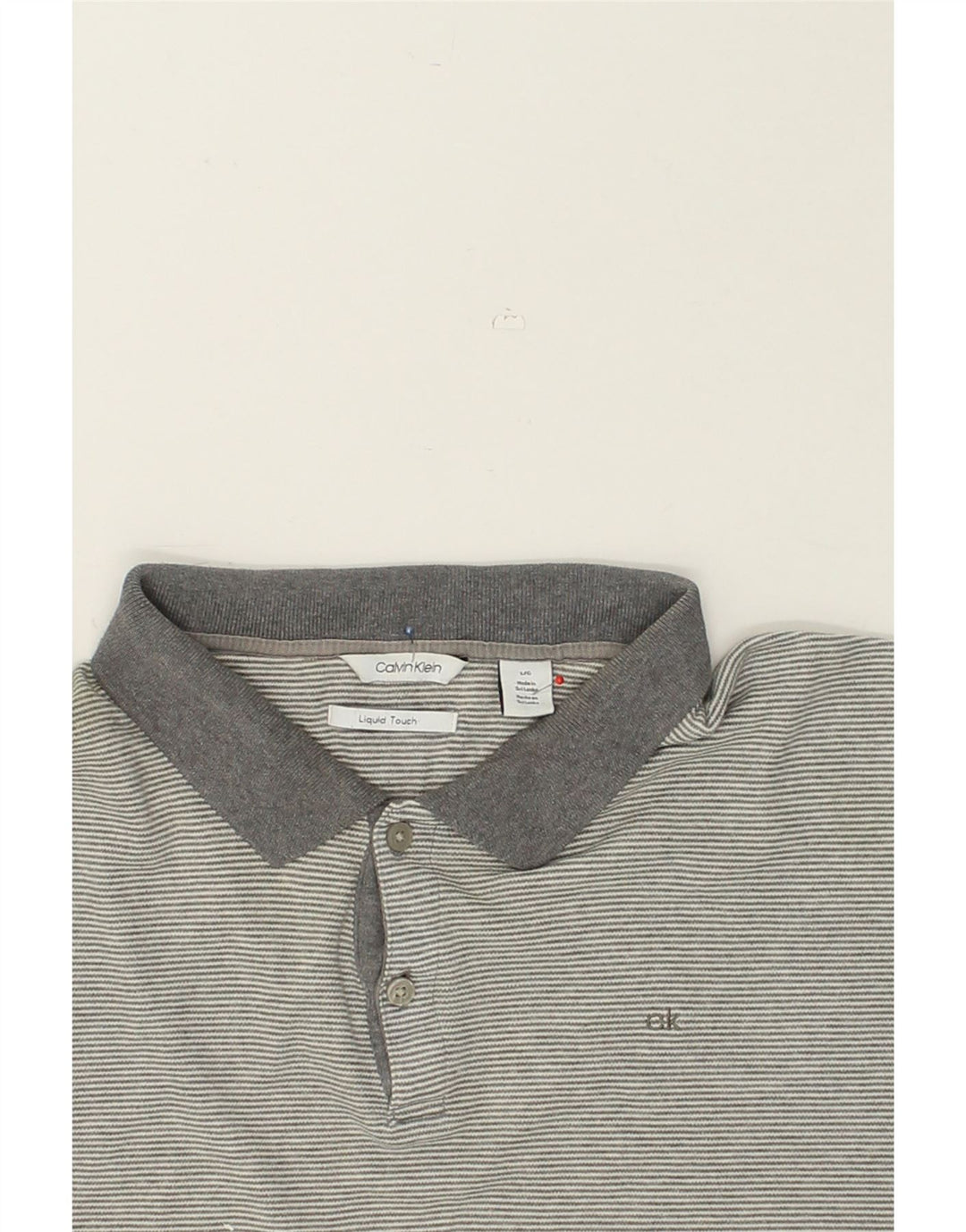 CALVIN KLEIN Mens Polo Shirt Large Grey Cotton | Vintage Calvin Klein | Thrift | Second-Hand Calvin Klein | Used Clothing | Messina Hembry 