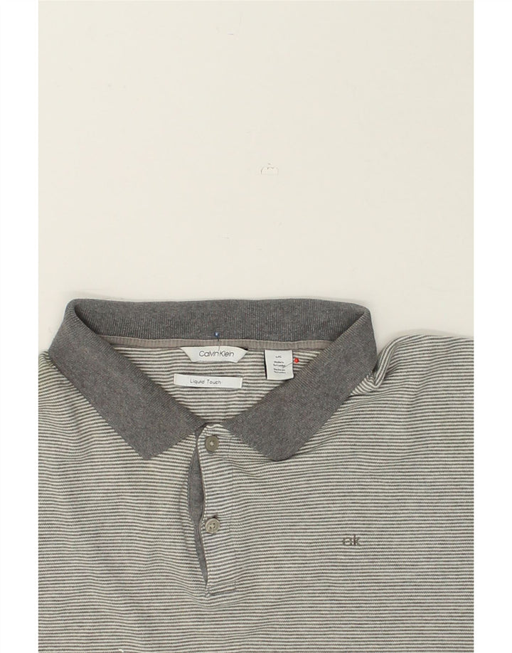 CALVIN KLEIN Mens Polo Shirt Large Grey Cotton | Vintage Calvin Klein | Thrift | Second-Hand Calvin Klein | Used Clothing | Messina Hembry 