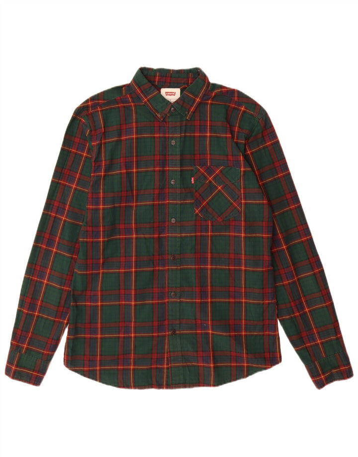 Levi's Mens Shirt Small Green Check Cotton