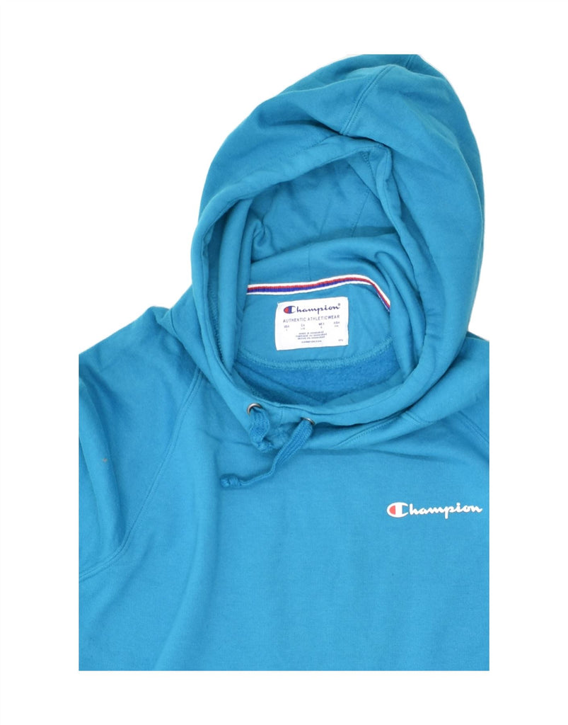 CHAMPION Womens Hoodie Jumper UK 16 Large Blue Cotton | Vintage Champion | Thrift | Second-Hand Champion | Used Clothing | Messina Hembry 