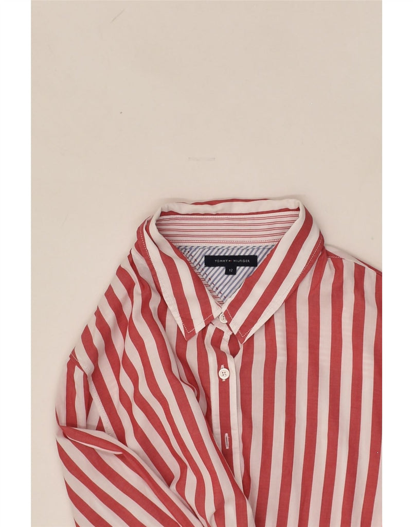 TOMMY HILFIGER Womens Shirt US 12 Large Red Striped Cotton | Vintage Tommy Hilfiger | Thrift | Second-Hand Tommy Hilfiger | Used Clothing | Messina Hembry 