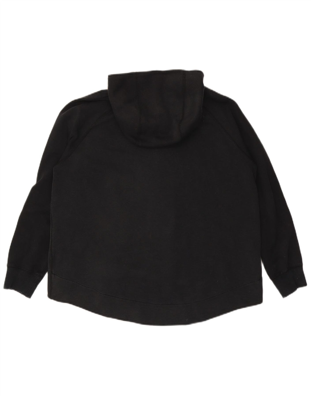 NIKE Womens Zip Hoodie Sweater UK 16 Large Black Cotton