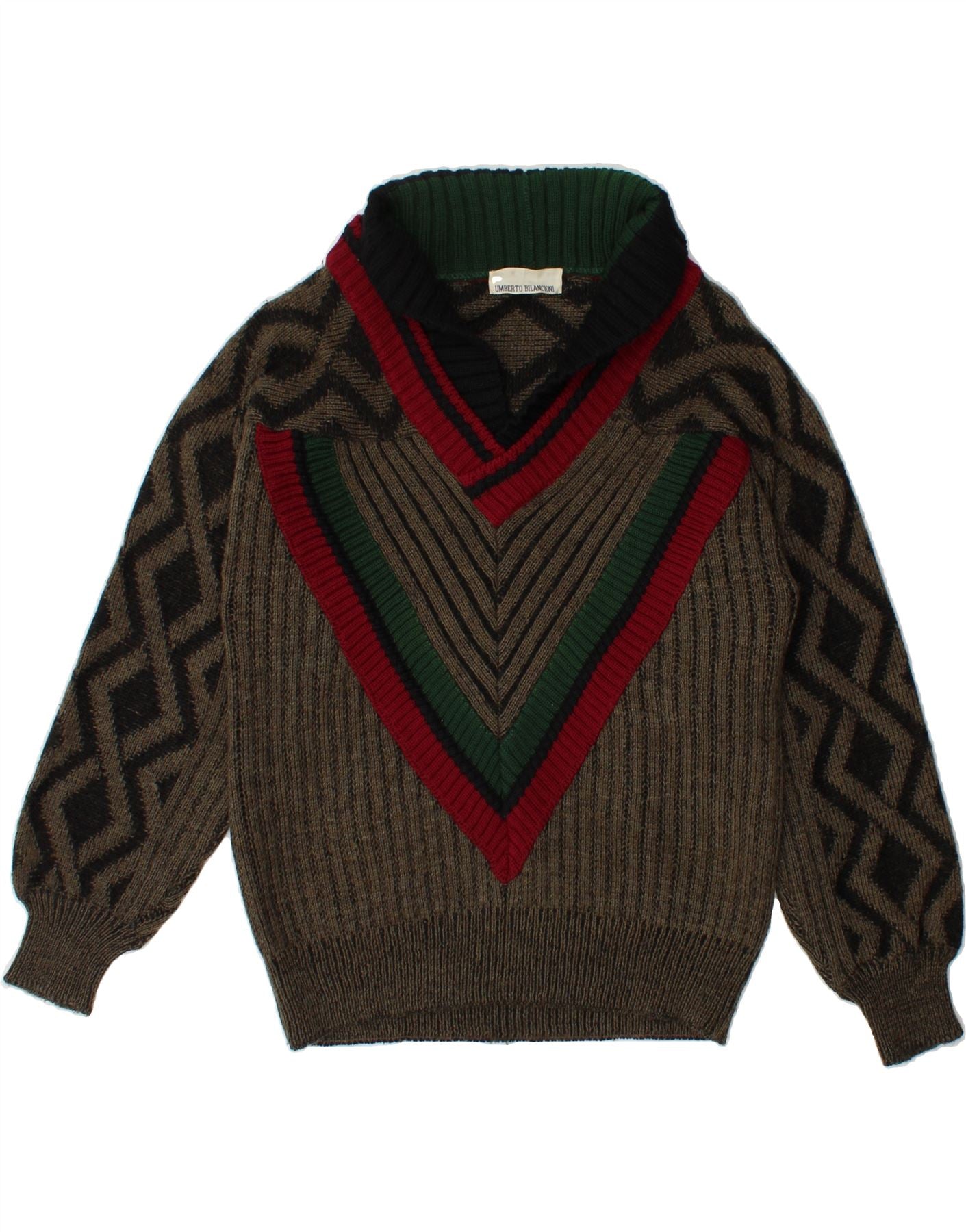 UMBERTO BILANCIONI Mens Shawl Neck Jumper Sweater IT 48 Medium