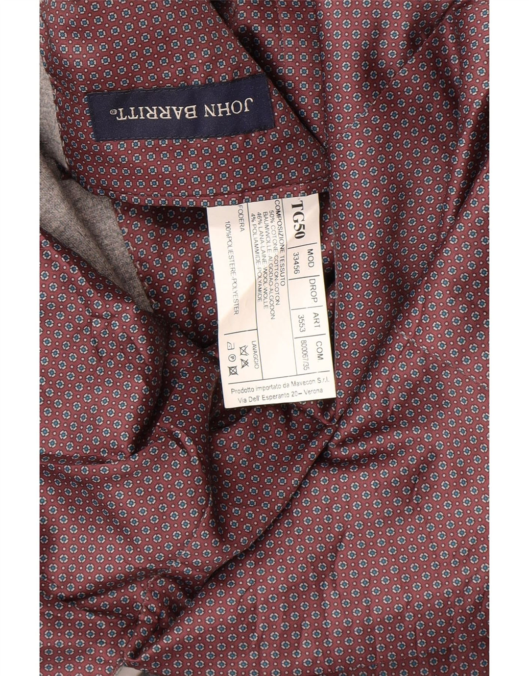 John Barritt Womens 2 Button Blazer Jacket IT 50 XL Grey Cotton