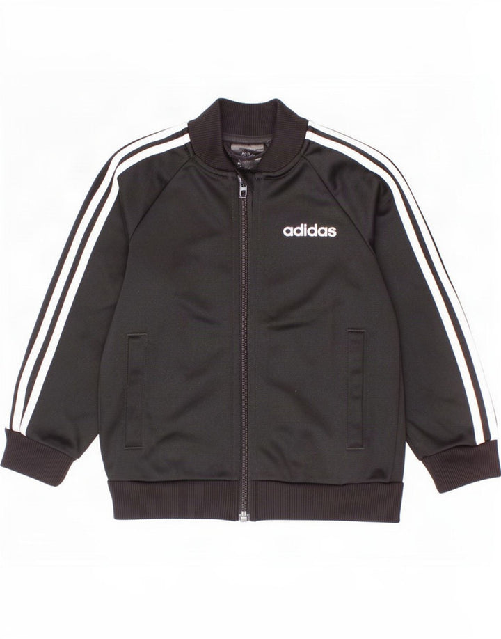 Adidas Boys Tracksuit Top Jacket 2-3 Years Black