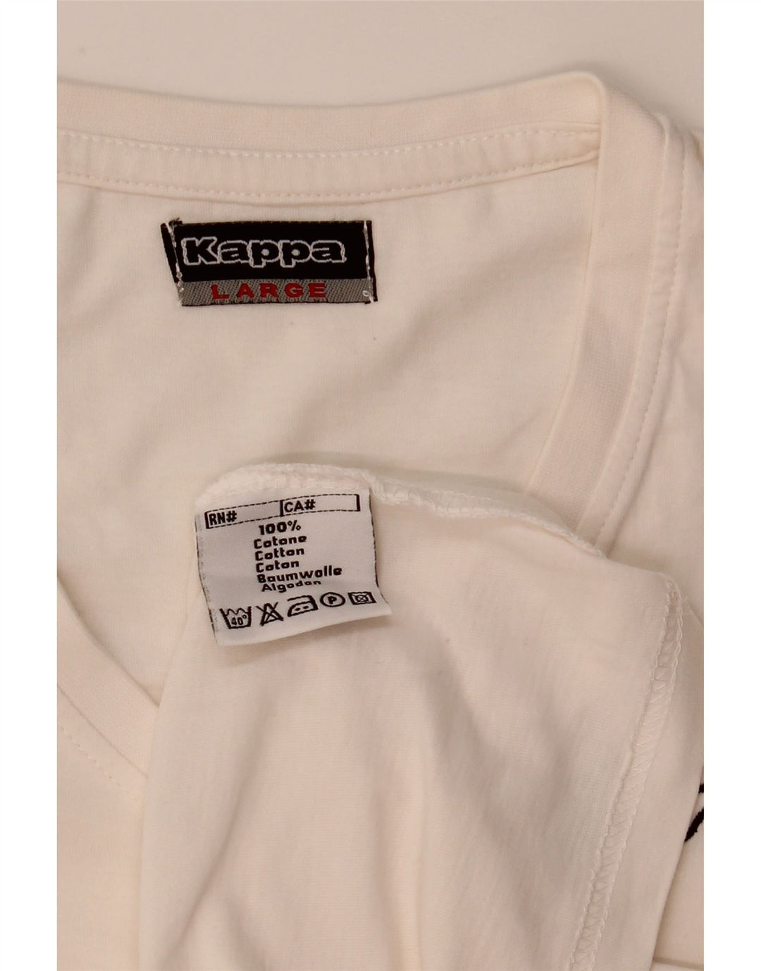Kappa Womens T-Shirt Top UK 16 Large White Cotton