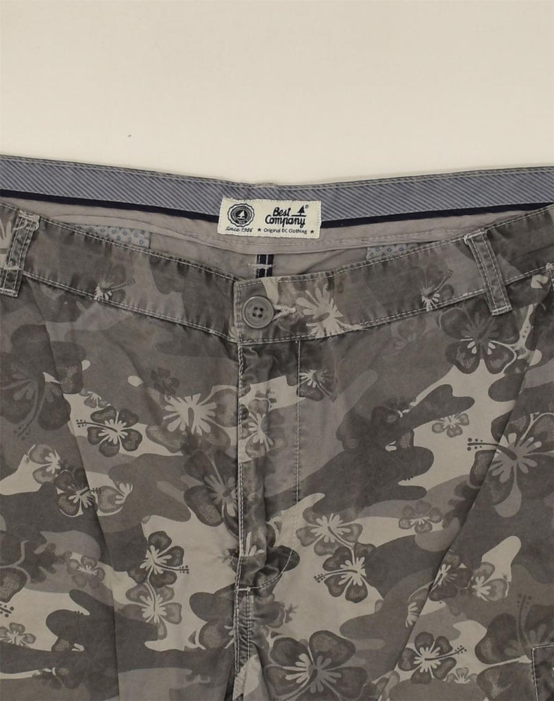 BEST COMPANY Mens Cargo Shorts XL W40  Grey Floral | Vintage Best Company | Thrift | Second-Hand Best Company | Used Clothing | Messina Hembry 