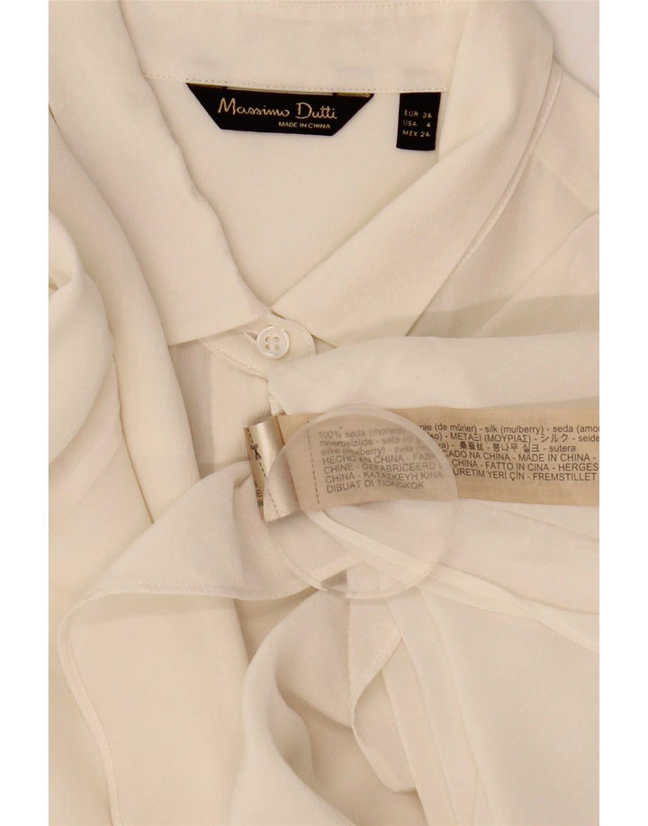 Massimo Dutti Womens Shirt Blouse EU 36 XS White Silk