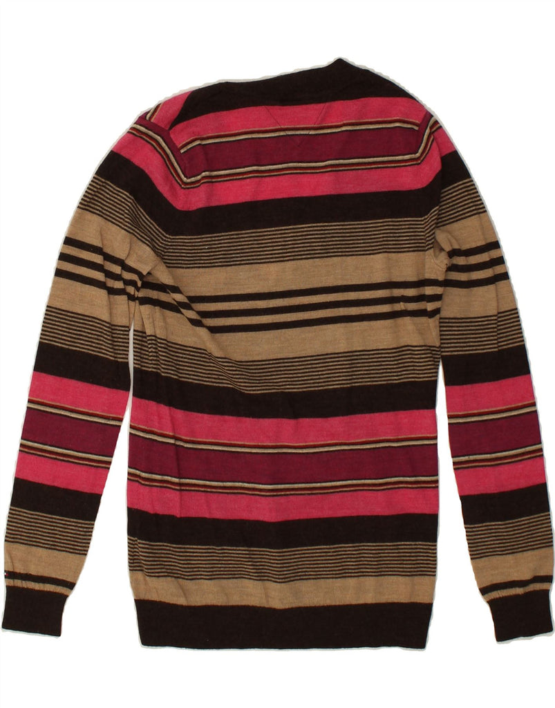TOMMY HILFIGER Womens V-Neck Jumper Sweater UK 14 Large Multicoloured | Vintage Tommy Hilfiger | Thrift | Second-Hand Tommy Hilfiger | Used Clothing | Messina Hembry 