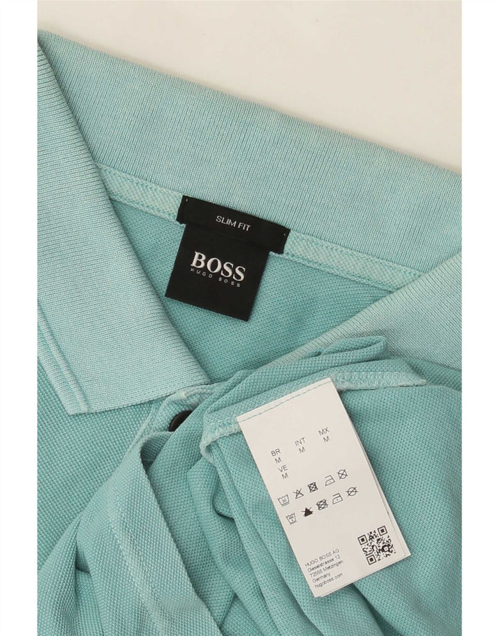 Hugo Boss Mens Slim Fit Polo Shirt Medium Green Cotton