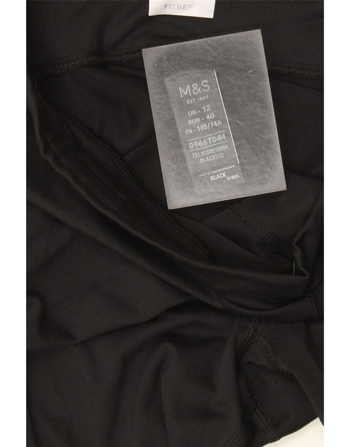 Marks & Spencer Womens Leggings UK 12 Medium  Black Polyester
