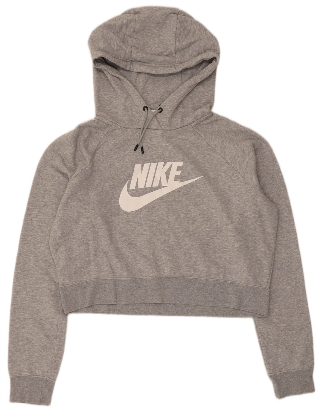 Nike Womens Graphic Crop Sweatshirt Jumper UK 16 Large Grey Cotton