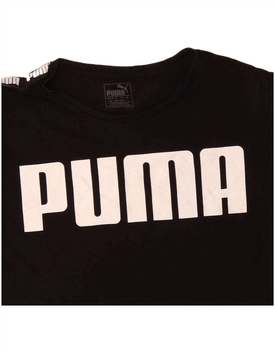 PUMA Mens Graphic T-Shirt Top UK 14 Medium Black