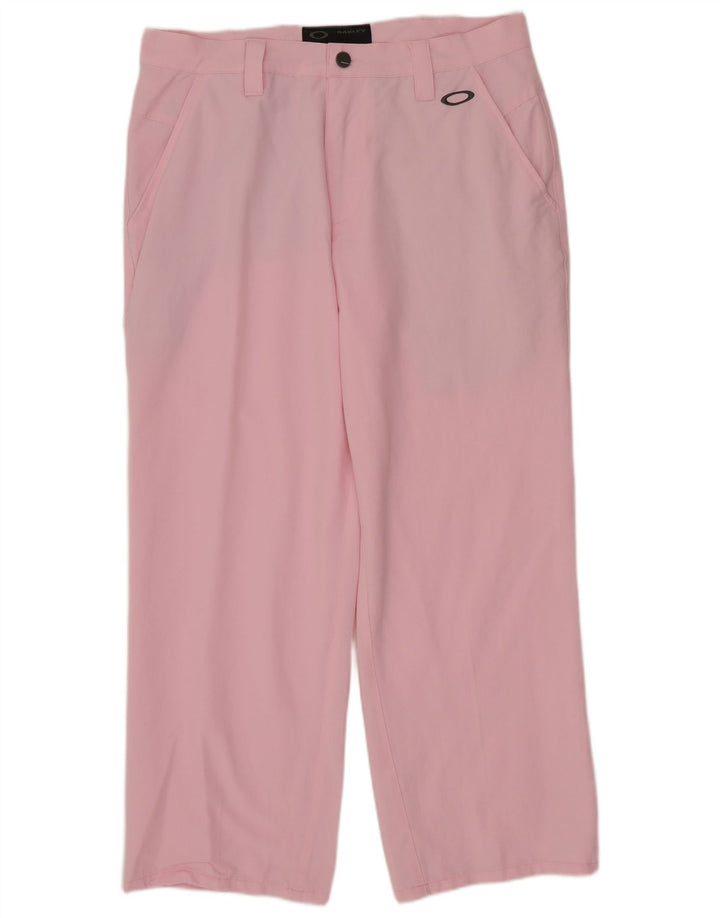 Oakley Womens Capri Chino Trousers W32 L26 Pink Nylon