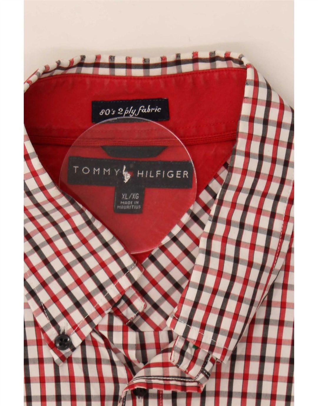 Tommy Hilfiger Mens Shirt XL Red Check