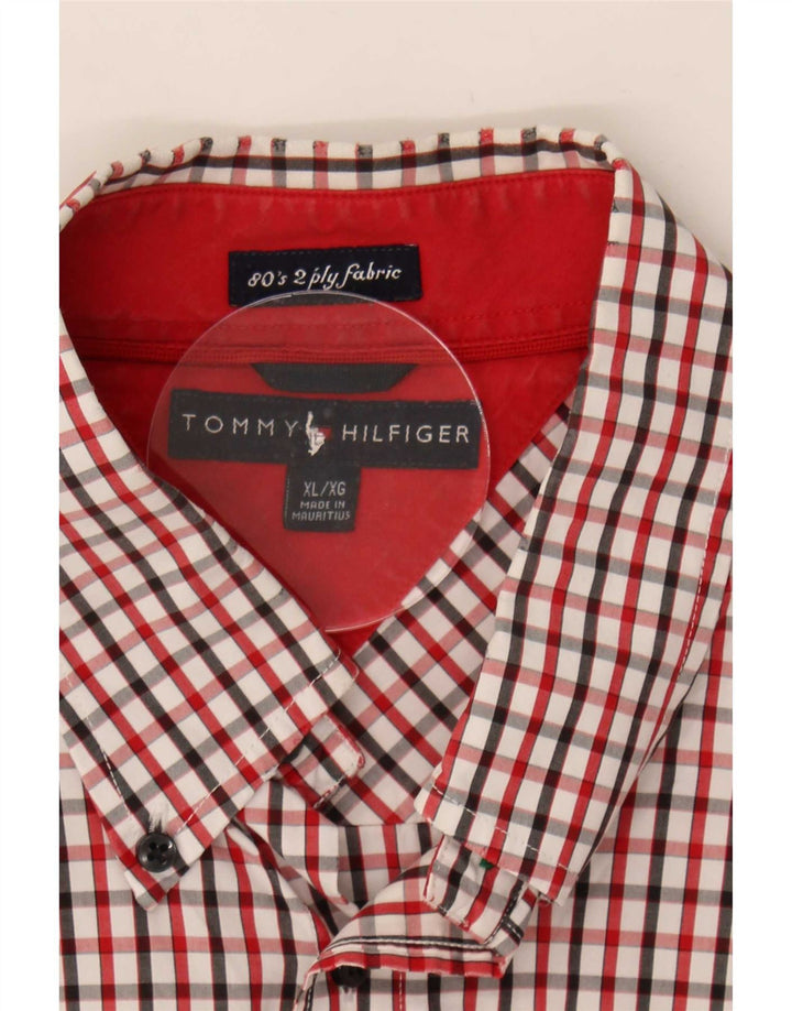 Tommy Hilfiger Mens Shirt XL Red Check