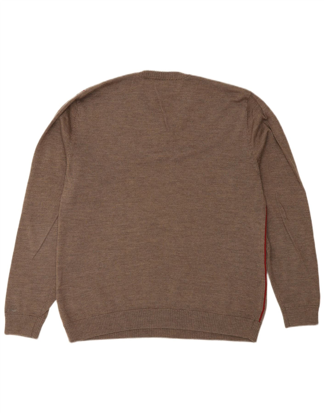 Gap Mens V-Neck Jumper Sweater Large Grey Striped Merino Wool