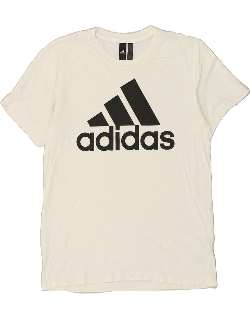 ADIDAS Mens Graphic T-Shirt Top Medium White Cotton | Vintage Adidas | Thrift | Second-Hand Adidas | Used Clothing | Messina Hembry 