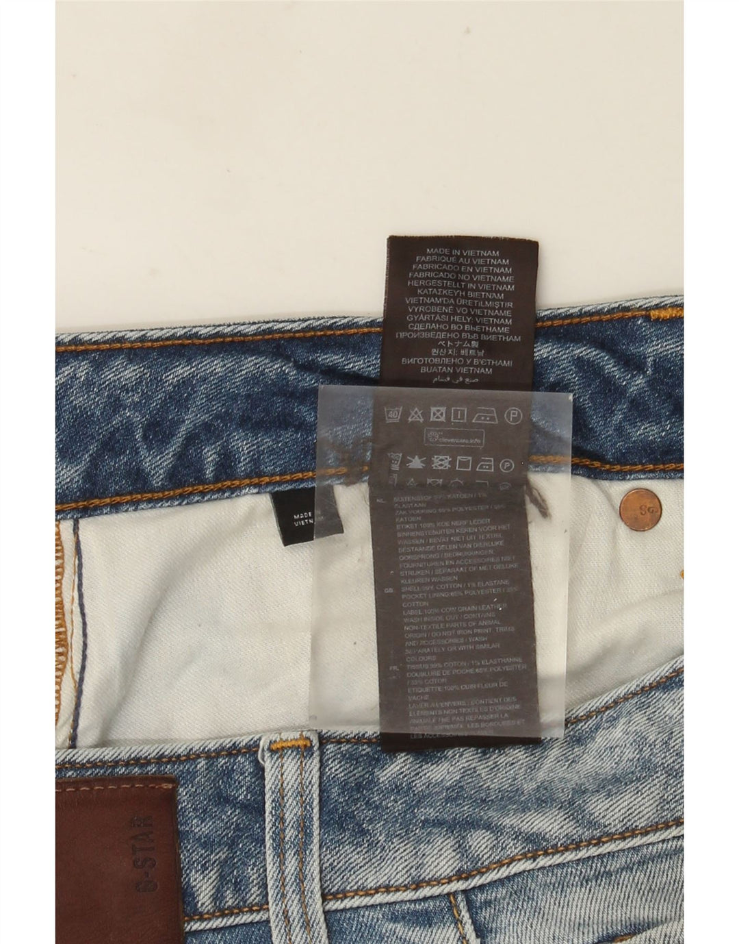 G-Star Mens 3301 Slim Jeans W36 L38 Blue Cotton